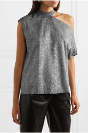 RtA - Axel one-shoulder cutout metallic jersey top at Net A Porter